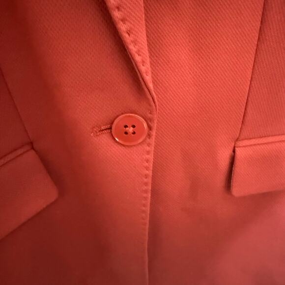 WHBM NEW Women's 14 Metallic Trim Blazer Jacket Burnt Sienna Career Quiet Luxury - Picture 8 of 16